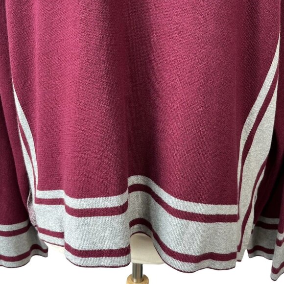 Liz Claiborne Pull Over Sweater Womens XL Burgundy Gray New Soft - Picture 4 of 8